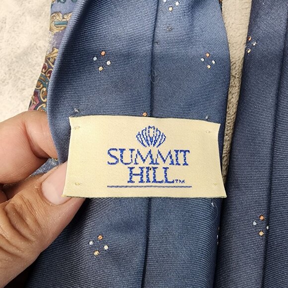 Four Piece Tie Assortment Set Mens Blue Tie Bar Van Heusen Summit Hill Woodward - Picture 4 of 7